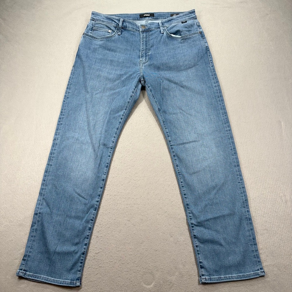 Mavi Zach Straight Leg Jeans Mens 36x32 Blue Tencel Blend Stretch Denim